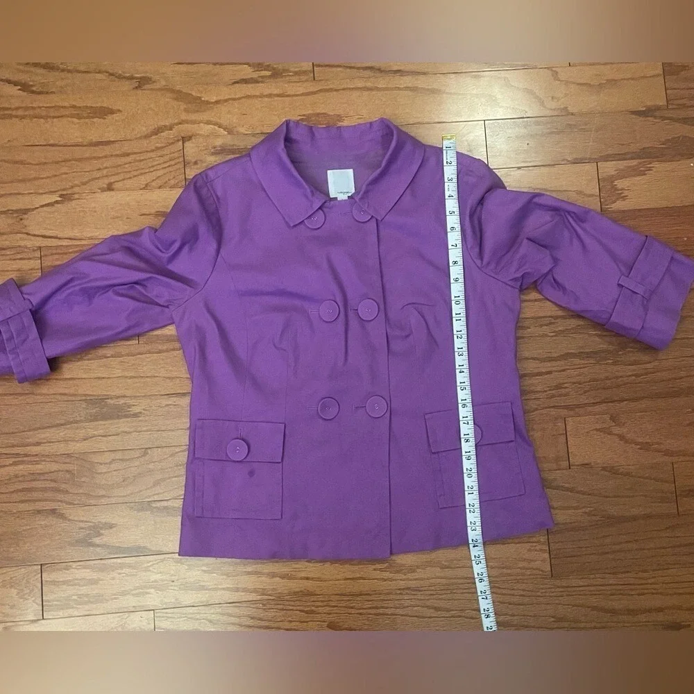 Halogen-Purple Trench Coat with Classic‎ Collar Size L